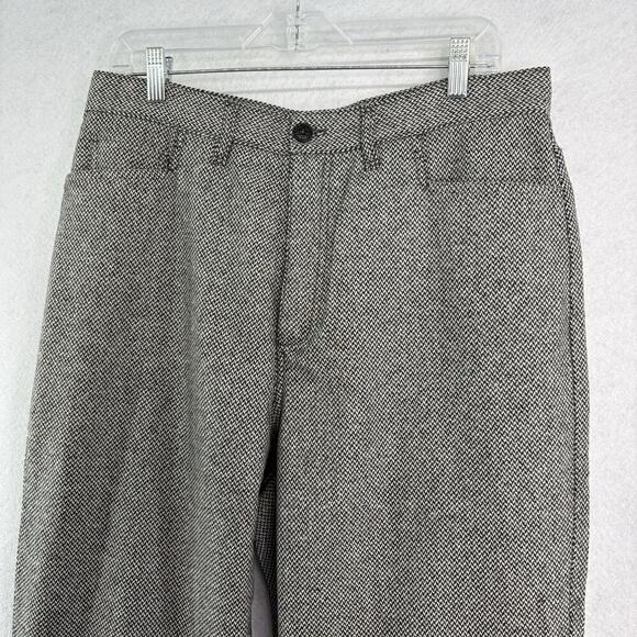 Vintage L.L. Bean Women’s Size 16 Gray Herringbone Virgin Wool Silk Trouser Pats - Picture 3 of 8